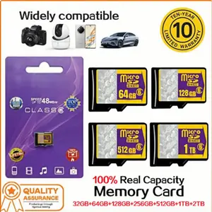 Micro SD High Speed Flash 32GB Clas 6 Tanpa Adapter 125GB 256GB 1TB 2TB 512G Untuk Komputer Tablet Mobile - Otg, Storage kartu micro mi Stiker Penyimpanan kartu memori cctv - 2TB