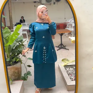 TERBARU SET SATIN NURHALIZAH KURUNG MELAYU  ELEGANT MEWAH