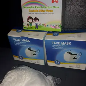 [cod]murah Masker Duckbill 3Ply Facemask Isi 50 Pcs Hitam Putih Ada sebuah kotak Anak Karet