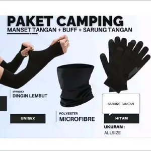 Paket camping : BUFF+MANSET+SARUNG TANGAN Trekking Pole
