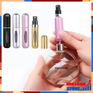 OLS (COD) Botol Parfum Refill Mini Portable Ukuran 5Ml Bottle Spray Aluminium Travel Size Botol Isi Ulang Minyak Wangi