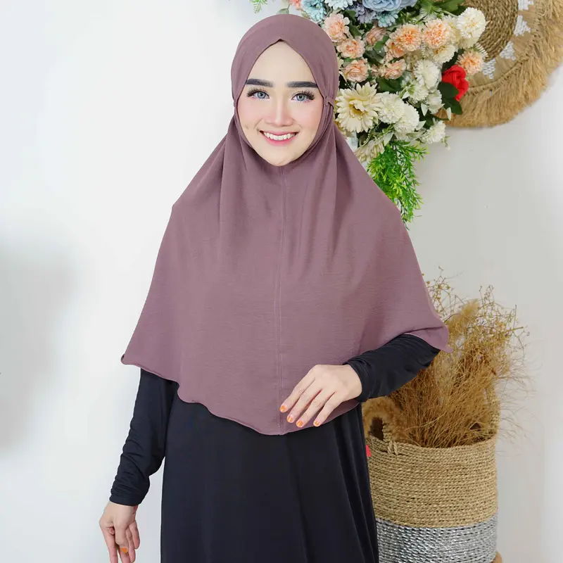 (71k Get 3) Kerudung Instan Bergo Maryam Tali Non Pad Crinkle Airflow Size L - Muhajirin Hijab muslim syari Nyaman Panjang 3
