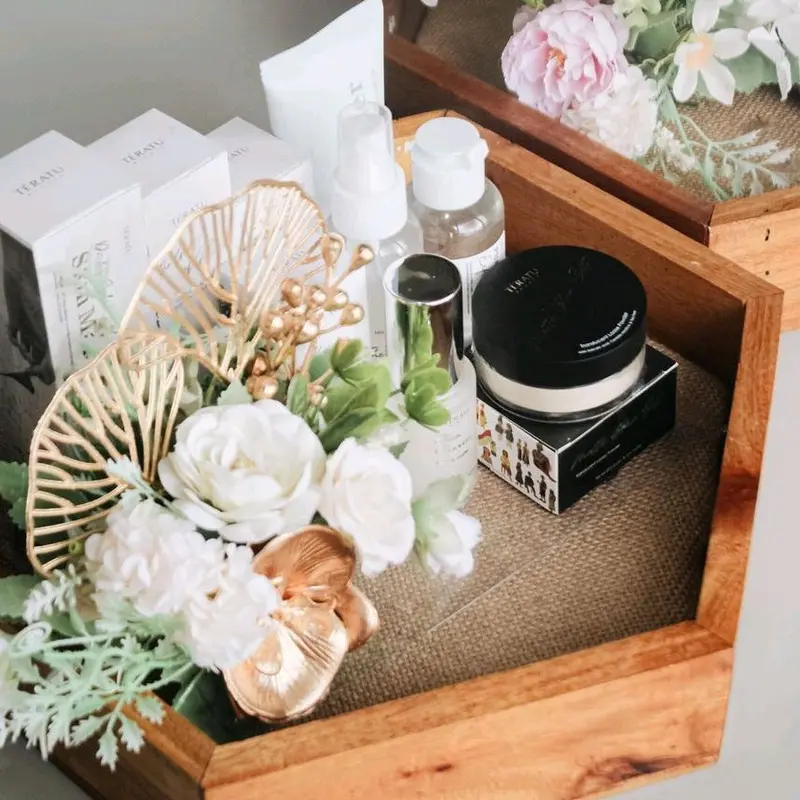 Kotak hantaran sesrahan Hexagonal segi 6 bahan jati belanda 2
