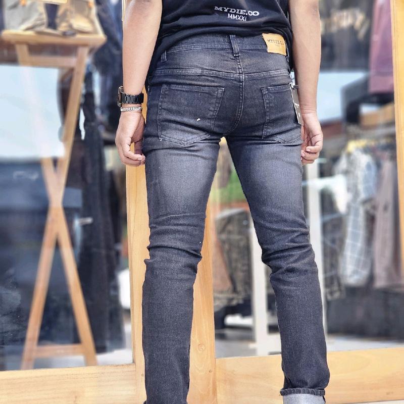mydie-cekana jeans panjang pria sobek balck jas sobek/celana jeans pria slimfit Melar 4