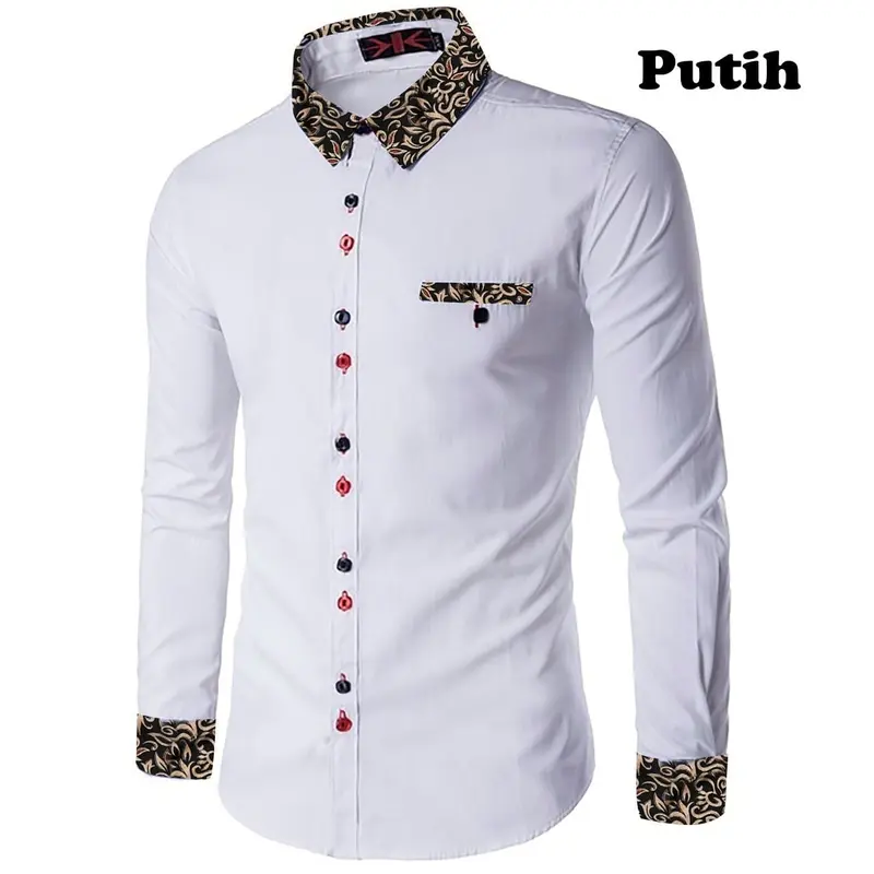 Kemeja pria RIKO lengan panjang-motif kombinasi batik-bahan katun toyobo-real pict 1