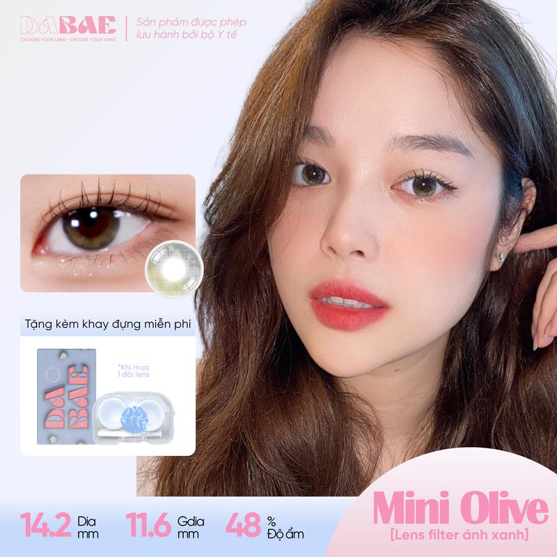 HANOIAN MINI hãng DABAE lens ombre xanh tự nhiên long lanh 3 tháng DIA 14.2mm có độ 0-8