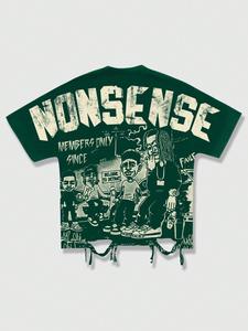 Y2K camiseta hombre rapero manga murciélago, corte holgado, retrato hip-hop, para hombres y mujeres, ropa casual streetwear para fiestas, Halloween, estilo años 2000