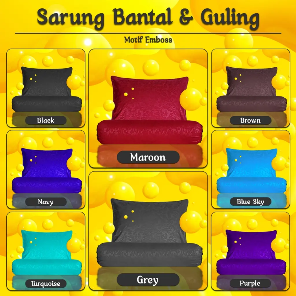 Sarung Bantal dan Guling Motif Emboss
