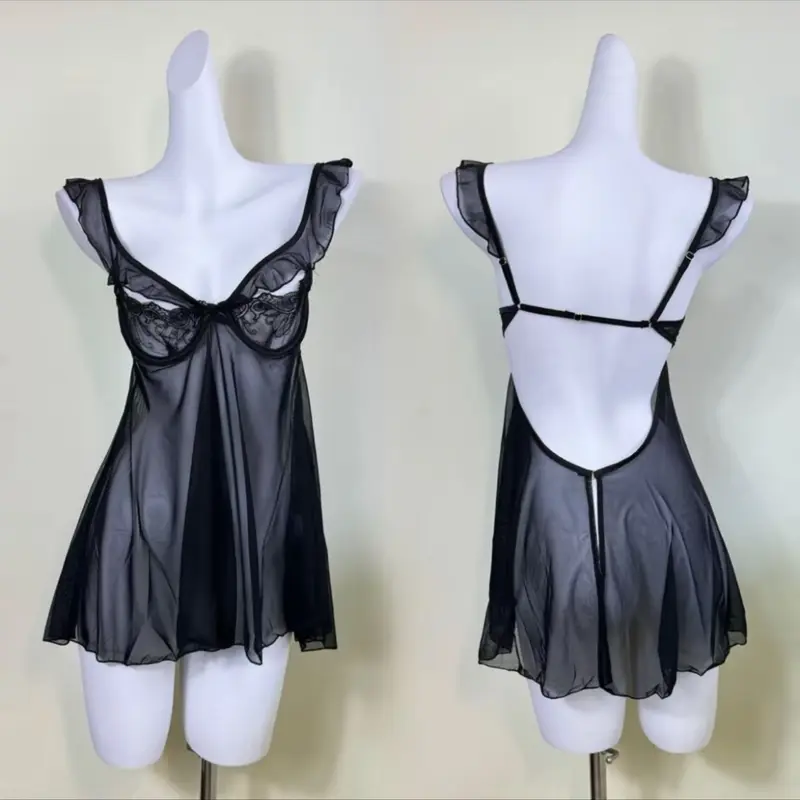 LP514 sexy lingerie baju sleepwear nilon transparan 5