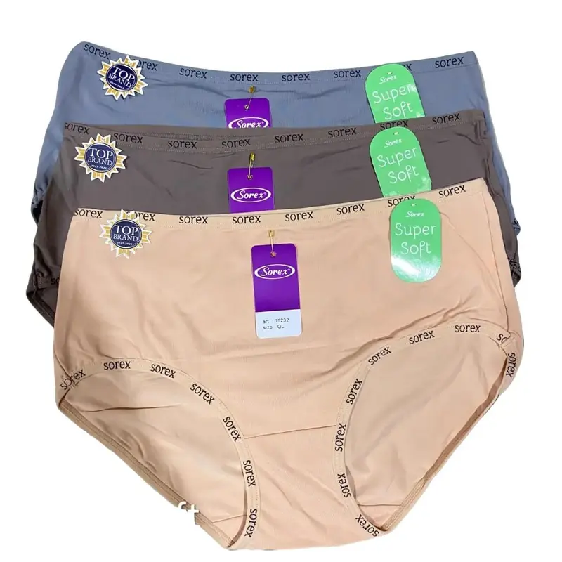 (3pc,6pc,12pc) Celana Dalam Wanita Sorex Basic Super Soft 15232 Cutting Midi Pendek Dewasa Karet Katun Stretch Lembut dan Nyaman 1