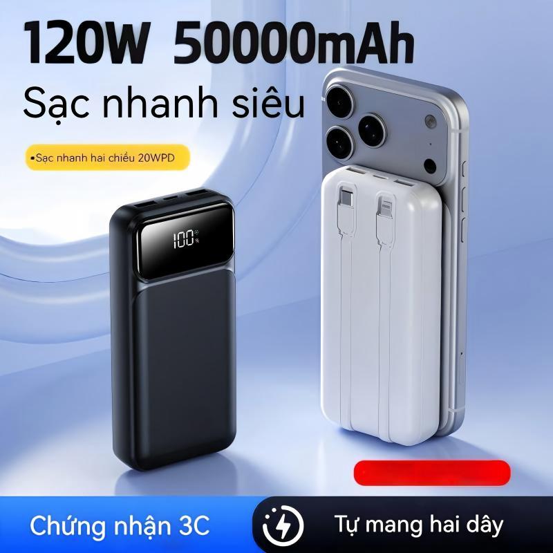 Sạc Dự Phòng 50000mAh/20000mAh 120W PD20W Tích Hợp Cổng Sạc Tiện Lợi Cho Màn Hình Kỹ Thuật Số & Thiết Bị Đa Dạng