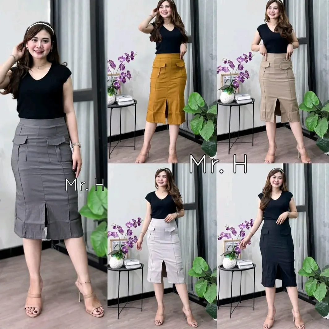 Rok Pendek Wanita Kargo  Bahan Otomen Panjang 78 Kekinian Cewek