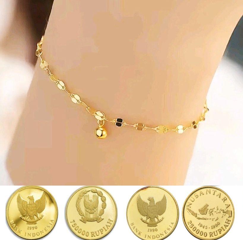 gelang tangan nori kecil bahan koin asli tidak luntur Bracelets