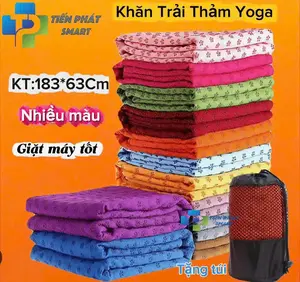 Khăn Trải Thảm Yoga Hạt Chống Trơn 183x63cm – Thấm Hút Mồ Hôi, Giặt Máy, Kèm Túi Đựng Tienphatsmart