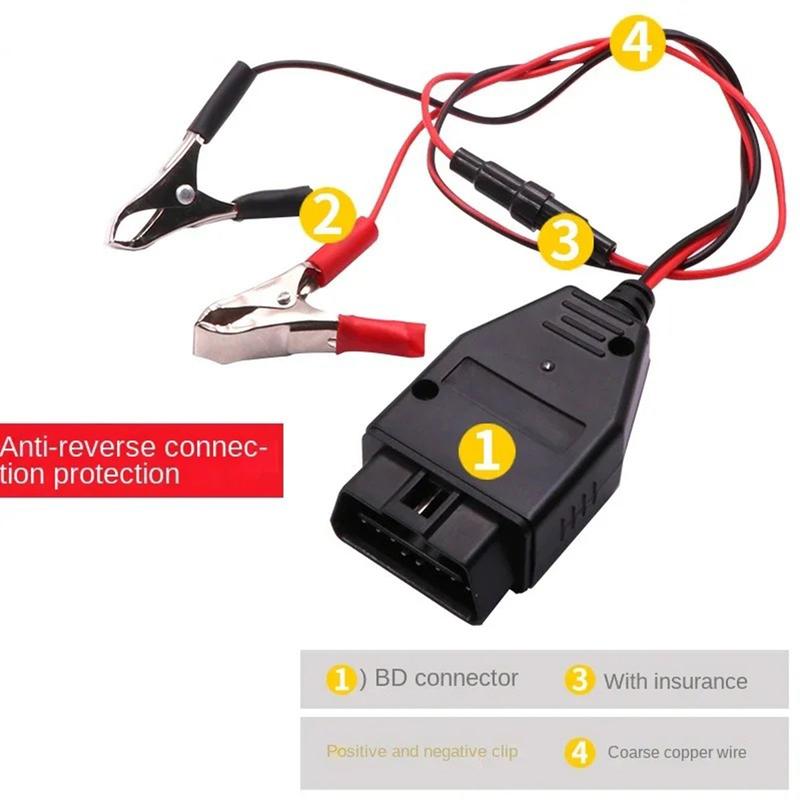 Product Introduction of Automotive Battery Replacement Tool For 12V Car Memory Saver Connector OBD2 Cars Diagnostic Auto Emergency Power Supply Cables 20