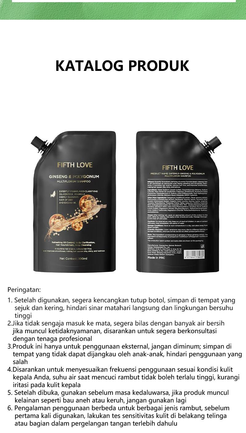 【FIFTH LOVE Produk Laris Manis】Sampo Anti-Rambut Rontok Ginseng dan Polygonum Multiflorum