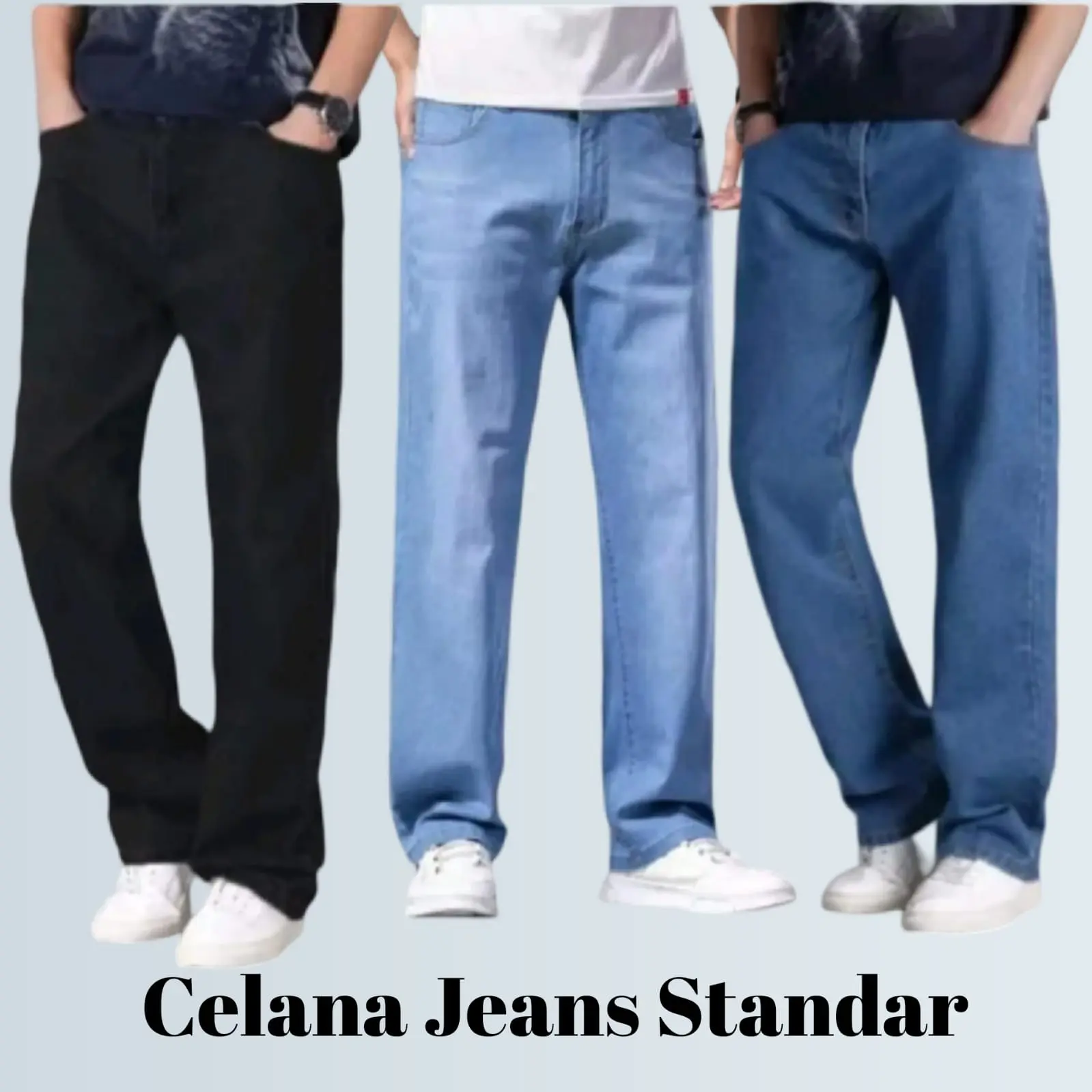 Celana Jeans Standar Pria Hitam Terbaru 2025 - Fit