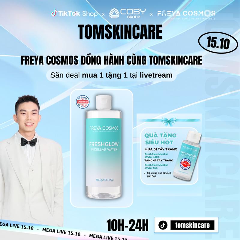 [TOMSKINCARE] Nước Tẩy Trang Phục Hồi, Cấp Ẩm - Freya Cosmos FreshGlow Micellar Water -  Mỹ Phẩm Trang Điểm Cosmetic