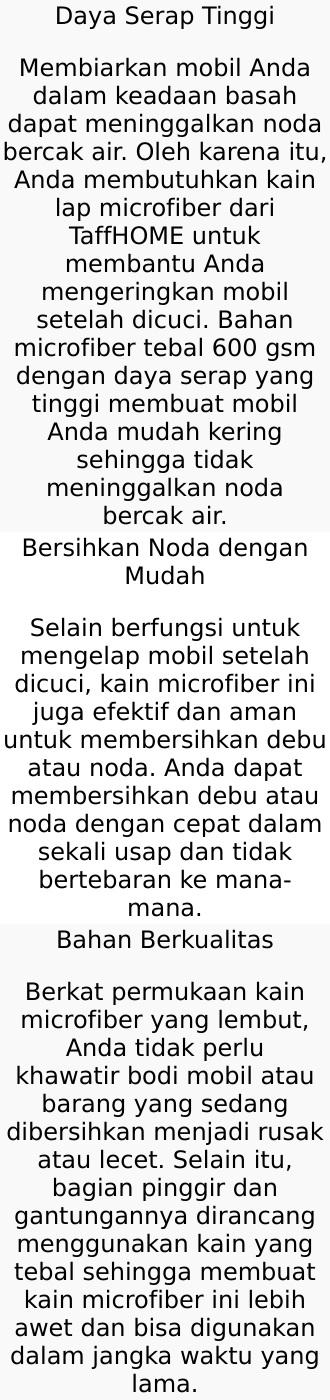 Product Introduction of Kain Lap Microfiber Multifungsi 600gsm/Kain Lap Microfiber/Kain Lap Cuci Mobil Motor/Kain Lap Multifungsi 8