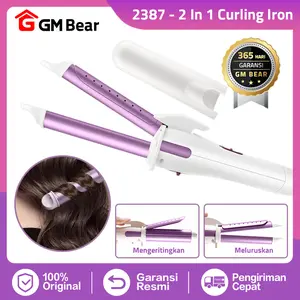 [COD] GM Bear Catokan Rambut Curly (2 IN 1) Cokelat/Ungu P0300 - Catokan Curly Straight Lurus dan Keriting