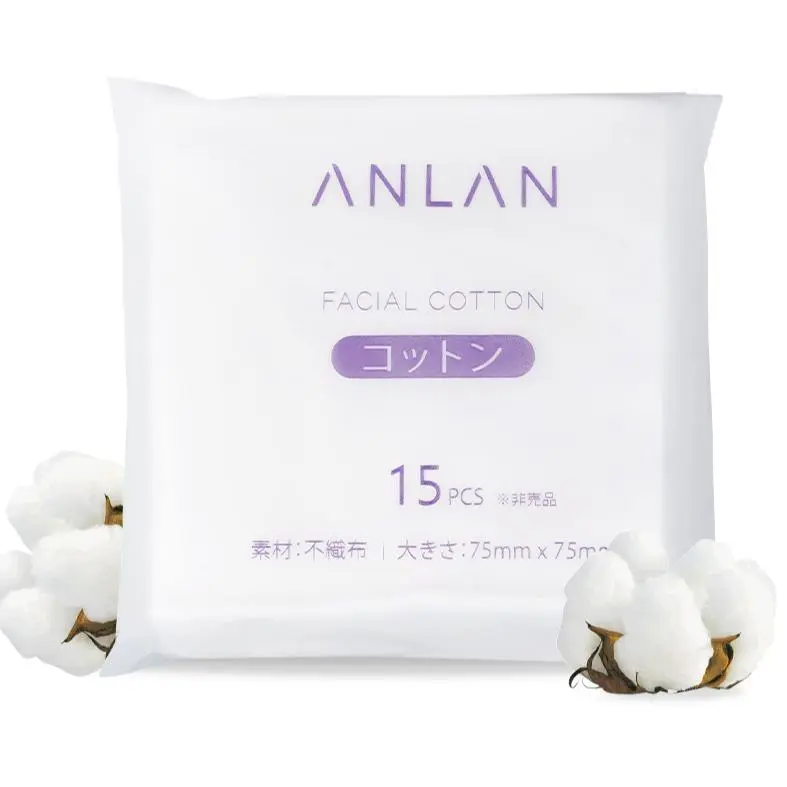 ANLAN Plus Size Natural Soft Skin Cotton Pads 15 Sheets - Facial Make Up Remove Wipes