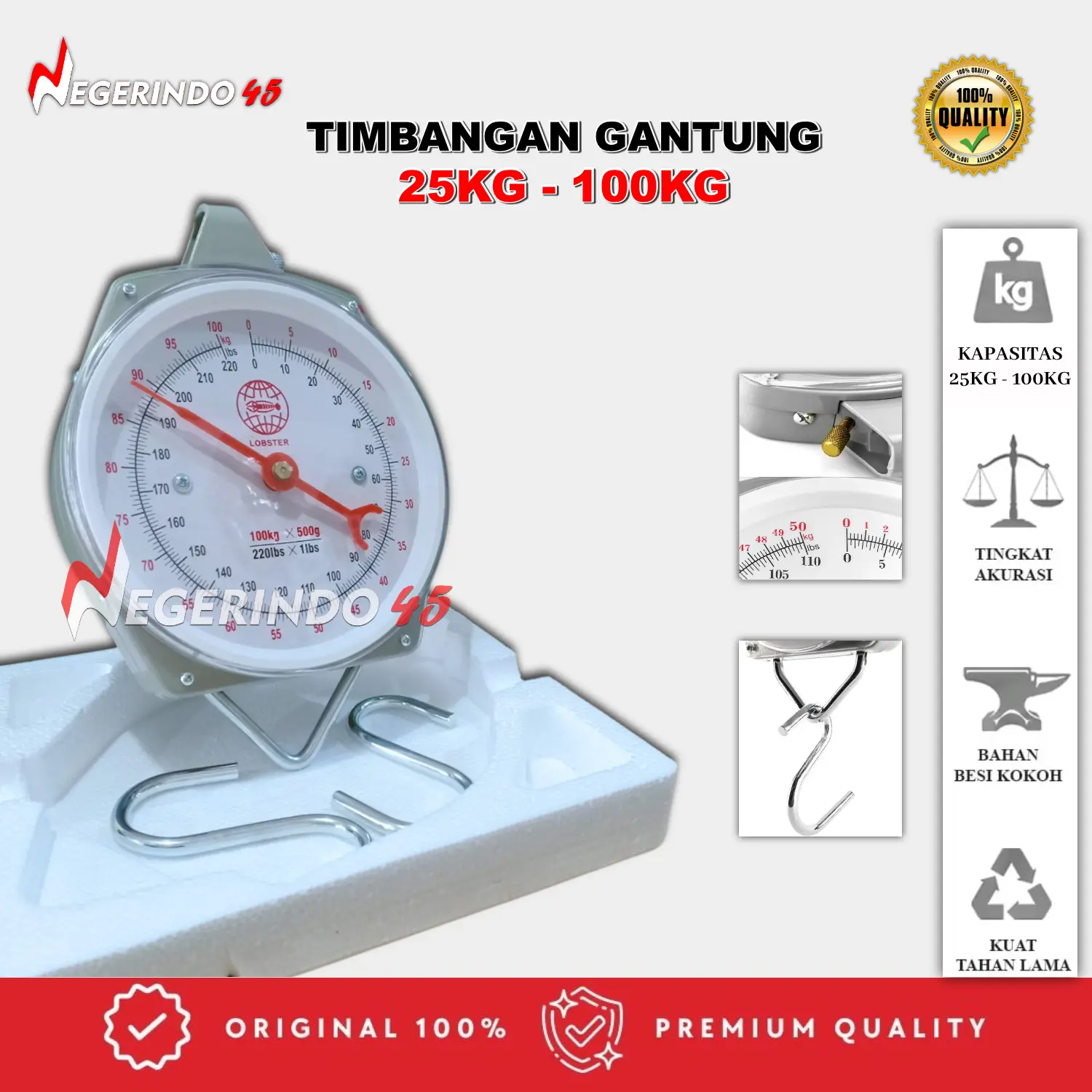 Timbangan Gantung Jarum Hanging Scale 25kg 50kg 100kg