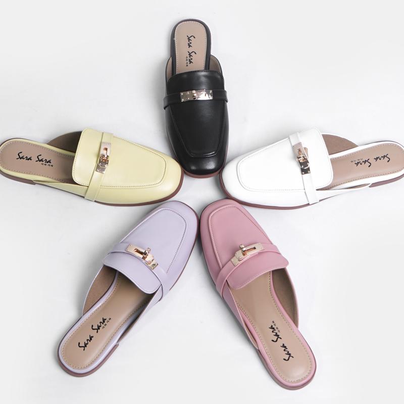 SARASARA LIVE - SELINE Sepatu Sandal Flat Wanita Sendal Slop Cewek 3