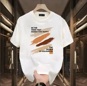 Tren Fashion Kaos Lengan pendek Atasan Jalan Kasual Unisex katun lembut Sablon Fit santai Pria wanita Tshirt polos Keren