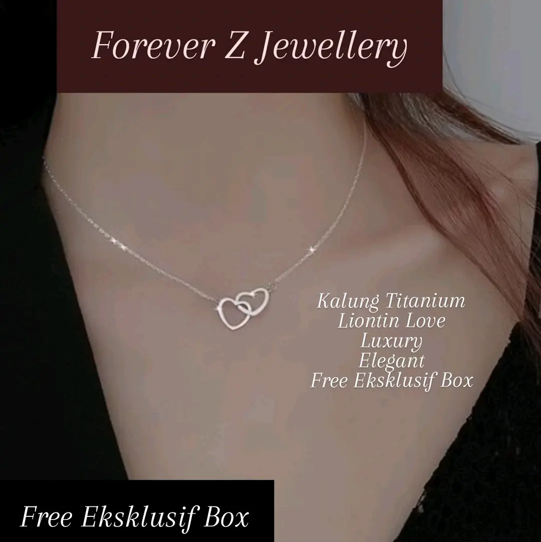 Kalung Titanium Liontin Love Luxury , Free Box