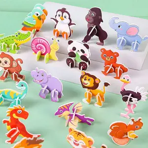 Paket Puzzle 3D 30 Potong - Tema Kreatif: Hewan Laut, Dino, Serangga, dan Pesawat Lucu | Mainan Edukasi untuk Anak