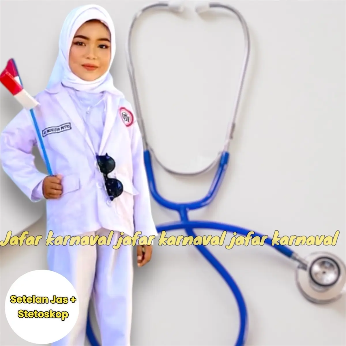 Setelan jas dokter anak pria dan wanita/ jas dokter cowok dan cewek Bordir