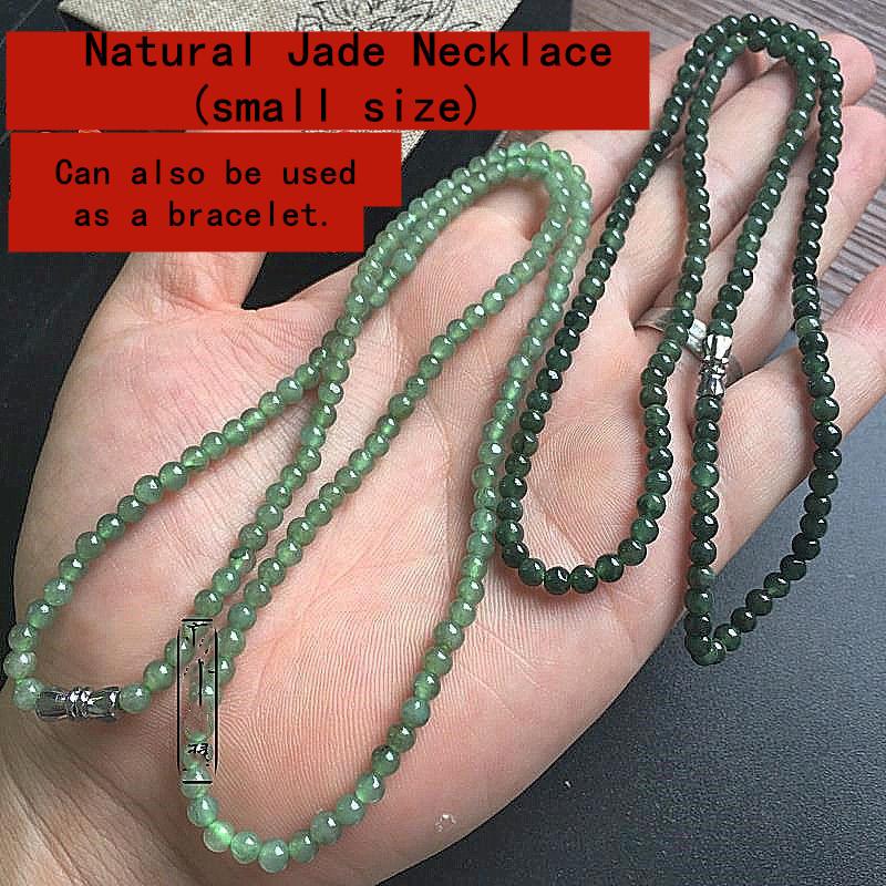 Product Introduction of Small-sized ice natural jadeite A cargo ice oil blue necklace beads around three rings bracelet multi-ring bracelet female 3