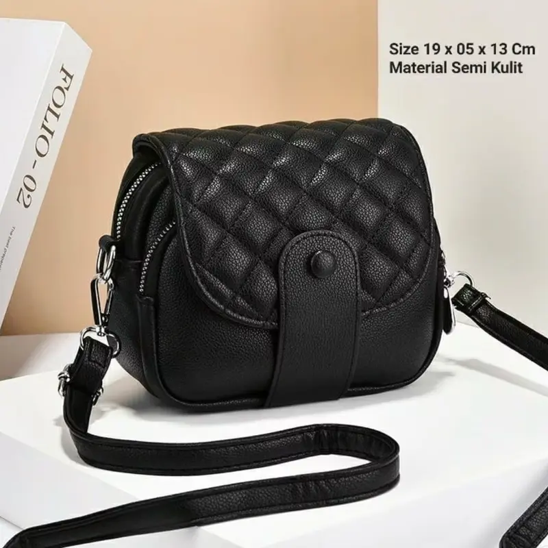 Terbaru Selempang wanita minimalis korean style- Tas perempuan kulit sintetis casual look Slingbag 7
