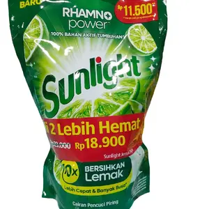 Sunlight Cairan Pencuci Piring Lime 640gr Hemat 2x Bersihkan 10x Lemak Rhamno Power