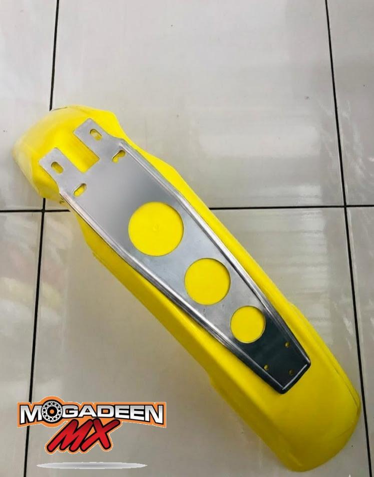Plat Penahan Spakbor Variasi Universal Alumunium *plat+spakbor putih