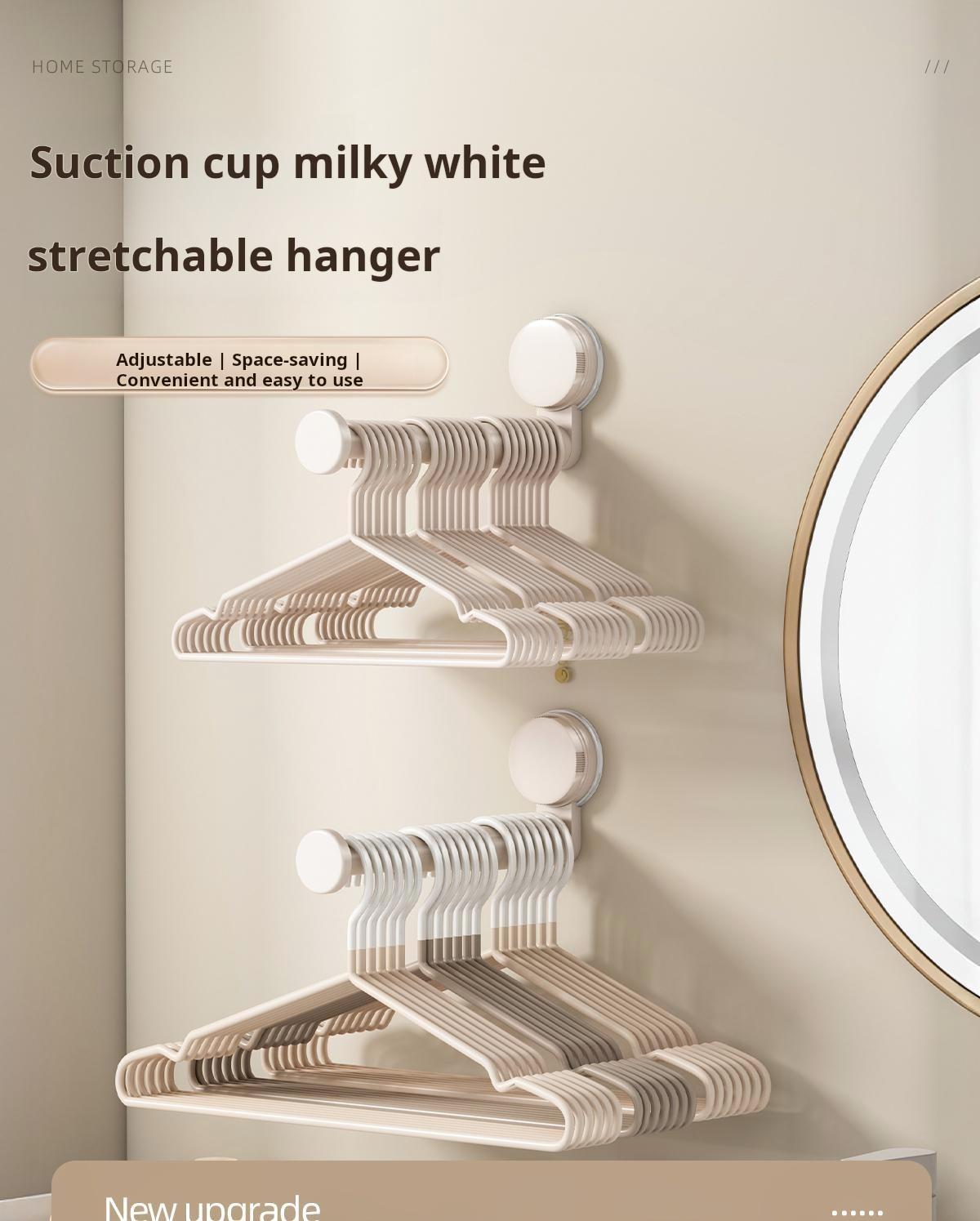 Suction Cup Balcony Clothes Rack Storage Organizer, No Drilling Required, Home Multi-Functional Hook, Extendable Wall-Mounted Hanging Rack Suction Cup Balcony Clothes Rack Storage Organizer, No Drilling Required, Home Multi-Functional Hook, Extendable Wall-Mounted Hanging Rack