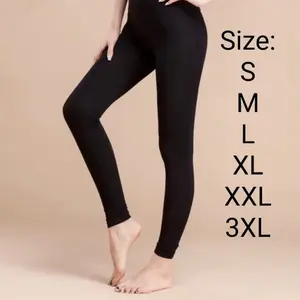 Celana Legging Panjang Spandek Wanita Bahan Jersey Stretch Basic Tersedia Size Standar,Jumbo,Super Jumbo Hitam Nyaman Tebal Fit