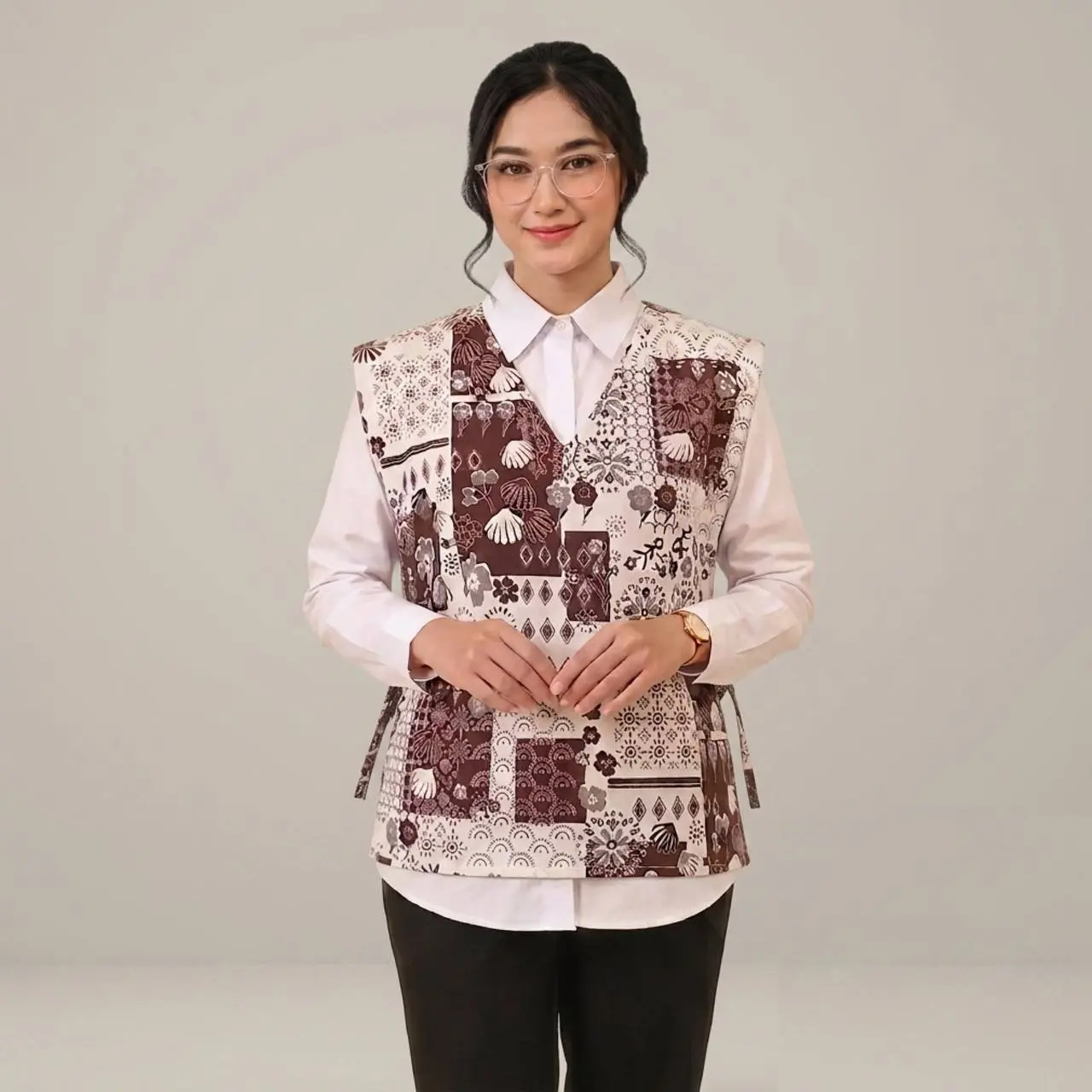Vest Inner Peplum Rompi Blouse Outer Batik Atasan Wanita Korean Style Casual Katun