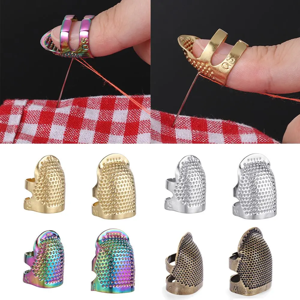 Sewing Accessories Vintage  Handworking Needle Thimble Antique Ring Finger Protector Metal