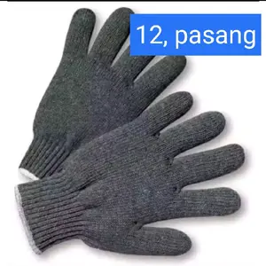 Sarung Tangan Kerja Bahan Rajut Tebal Isi 12 Pasang untuk Perlindungan Optimal