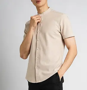 Baju Koko Pria Krem/Khaki Lengan Pendek Polos Simple Perfect Bahan Katun Best Seller Premium