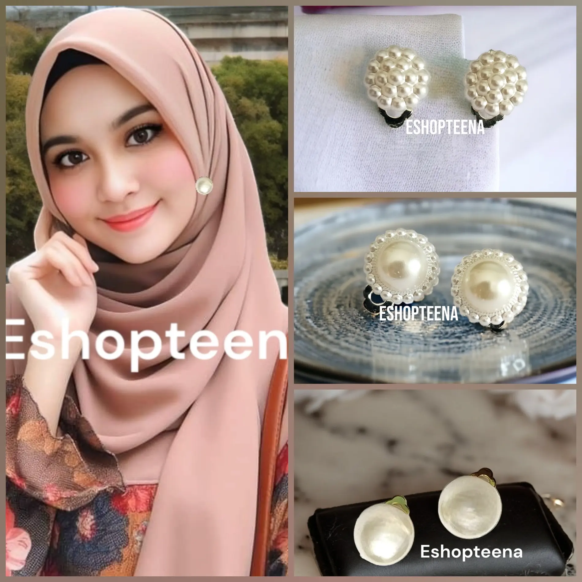 A205 Anting hijab JEPIT Pearl_anting jilbab_anting wanita_anting jepit