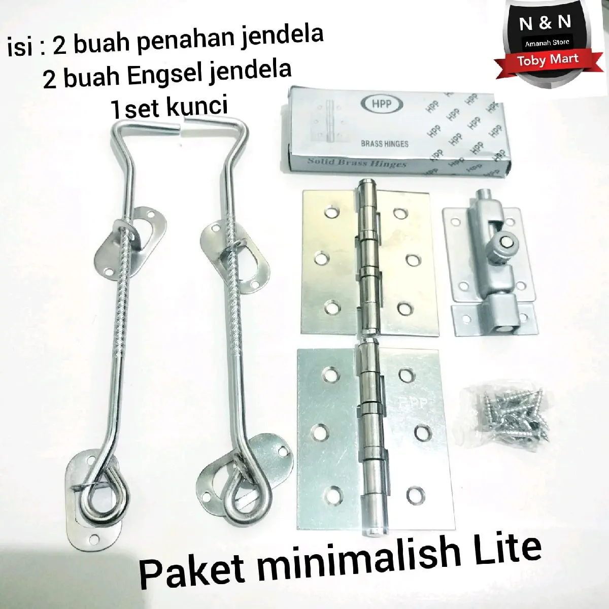 Fullset - Paket engsel jendela 3inci - Penahan jendela kait angin - Slot Jendela