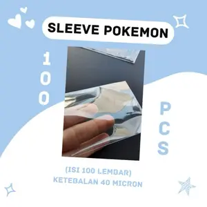(100 PCS) Sleeve Kartu Koleksi 6.5 X 9 cm 40 Micron - Pokemon / Demon Slayer / Naruto / One Piece / PhotoCard / Sport