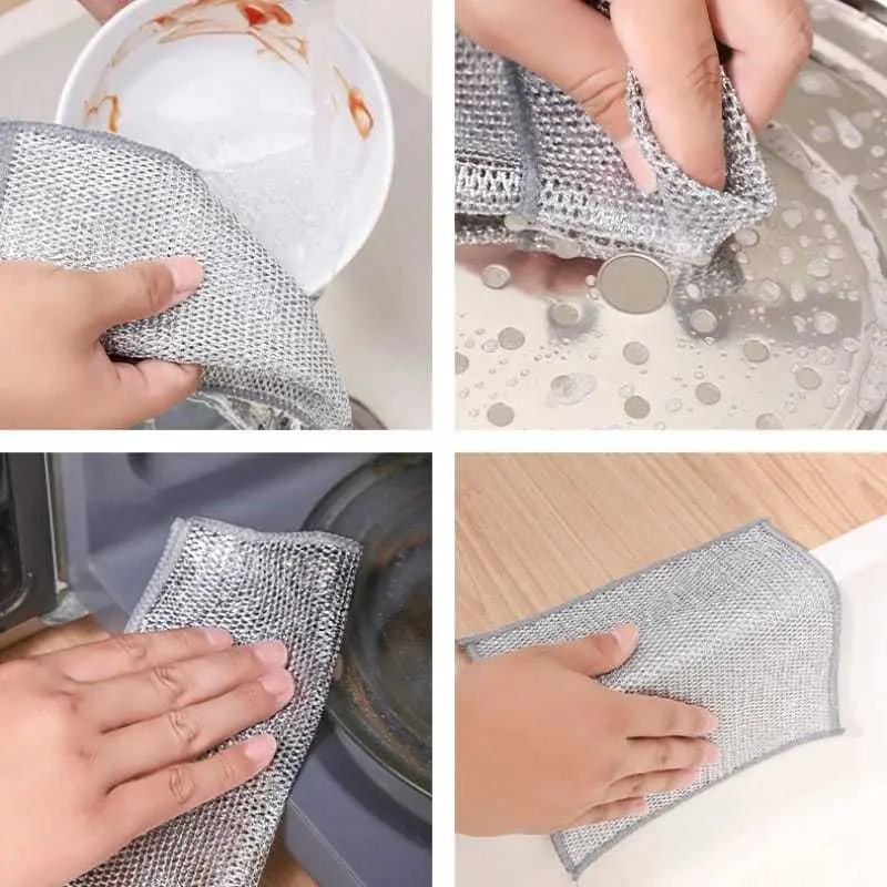 HOKKITERUS21 LAP KAWAT cuci piring kain cuci piring magic towel metal L010 4