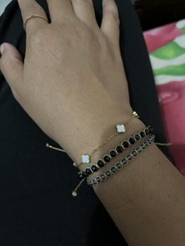 Product Review of Angel Clover Bracelet In Pink & Black Anti Karat Stainless Gelang | evyjewels x crushonyou from a**i 0