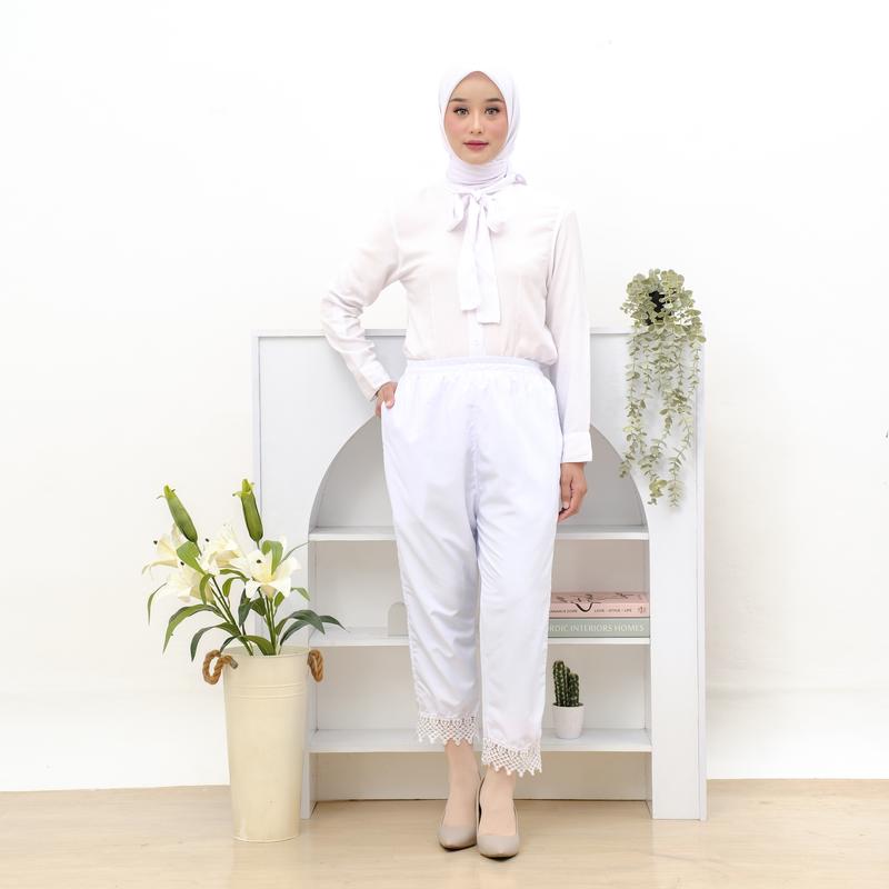 Celana panjang Ihram renda Polos Wanita Bahan Katun Perlengkapan Haji Dan Umroh Muslim 6