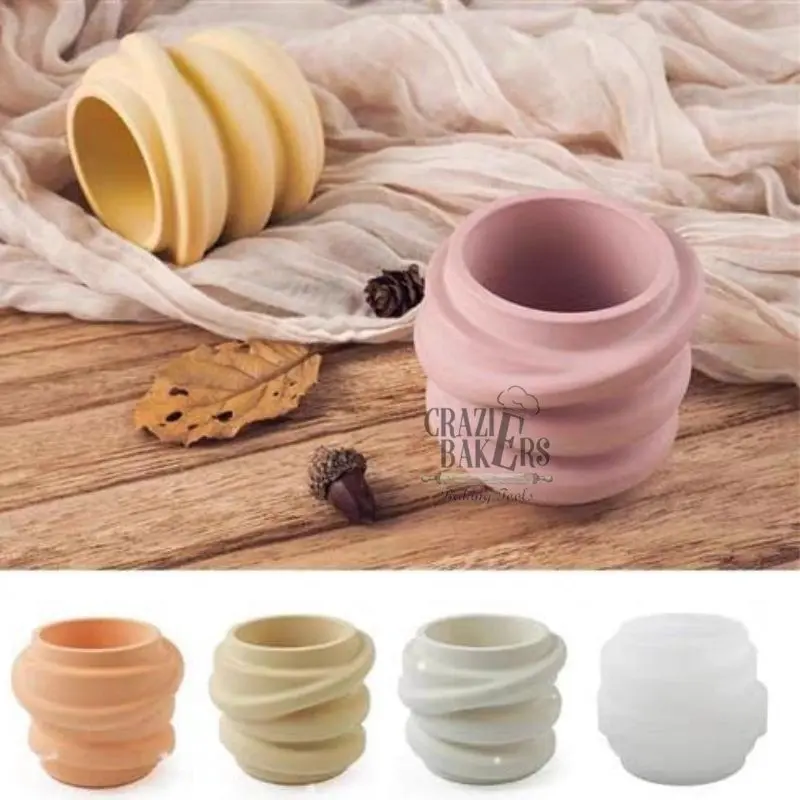 Cetakan Silikon  Irregular Candle Cup Storage Jar Flower Pot 3D Silicione Mold