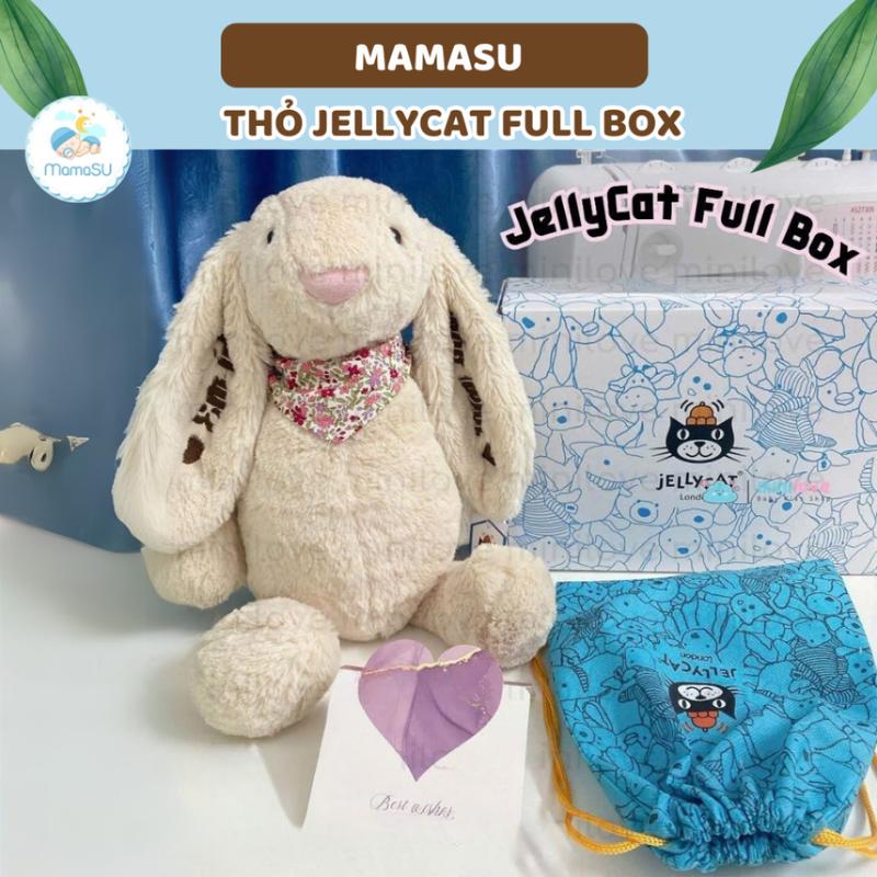   FULL BOX  Thỏ Jellycat Thêu Tên Theo Yêu Cầu Full Box Gồm Hộp Jellycat và Túi Jellycat Thỏ 40cm Gấu Bông 