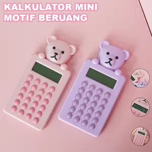 Kalkulator Mini Lucu Motif Beruang – Kalkulator Sekolah & Kantor Aesthetic Pastel CA-0916 kalkulator  warna Kalkulator